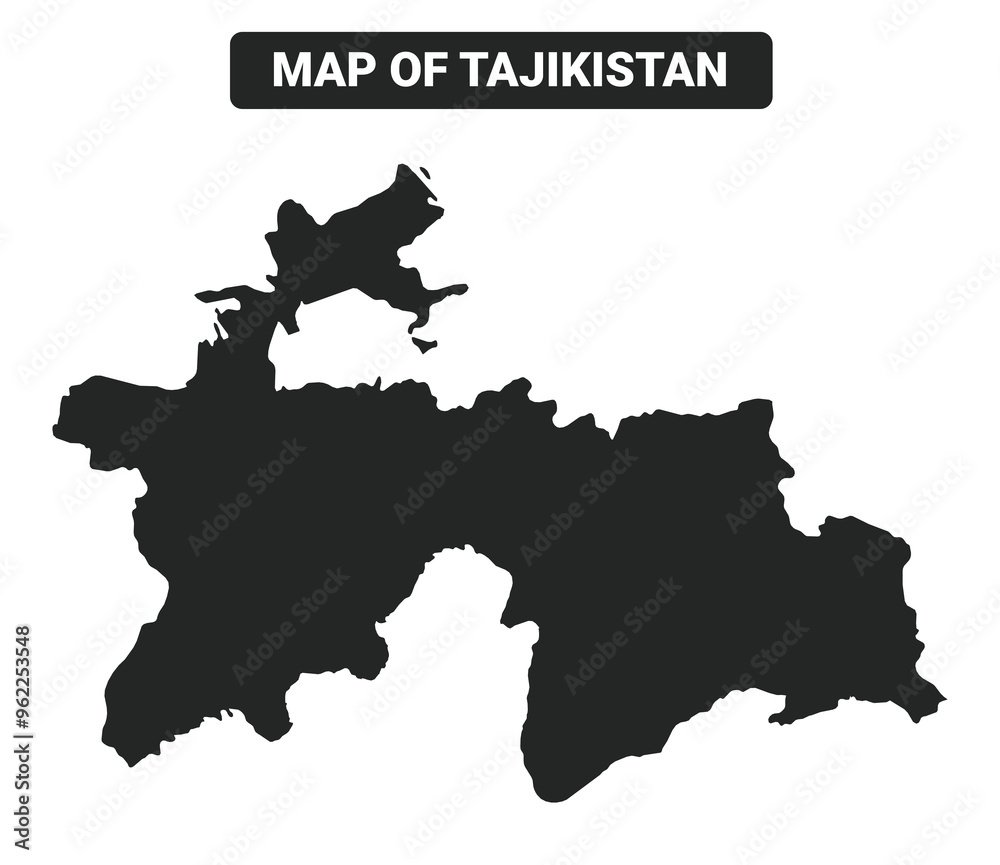 Obraz premium Simple Tajikistan Black map flat vector illustration