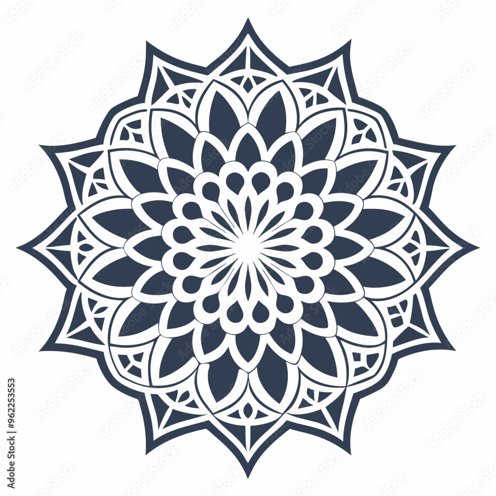 Mandala Line Art Silhouette Vector Illustration Mandala Line Art Silhouette Vector Illustration