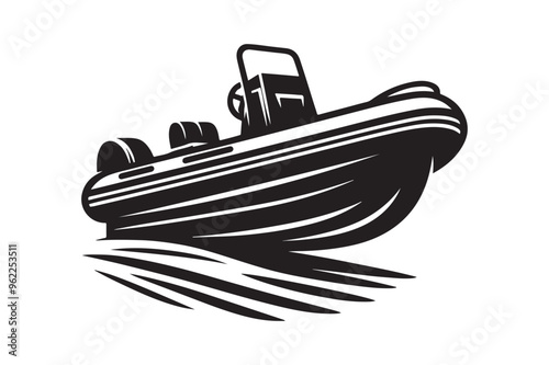 High-Quality Rib Boat Silhouette Vectors for Designers | Download Now