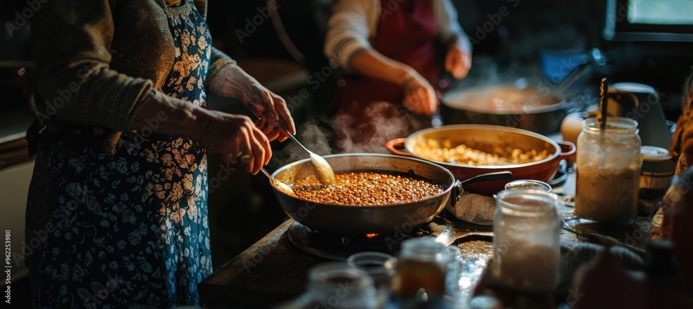 Hungarian New Year's Tradition: Families Cooking and Eating Lentil Soup for Good Fortune Hungarian New Year's Tradition: Families Cooking and Eating Lentil Soup for Good Fortune