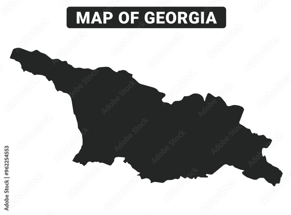 Obraz premium Simple Georgia Black map flat vector illustration