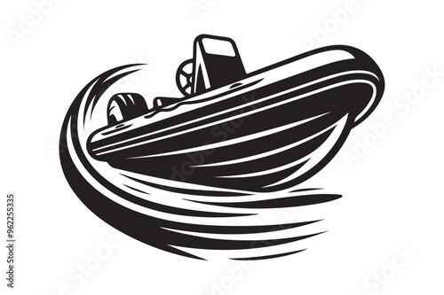 High-Quality Rib Boat Silhouette Vectors for Designers | Download Now