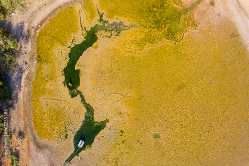 The lake at Kato Scholari, a little outside Thessaloniki, Greece, turned into a desert. photo