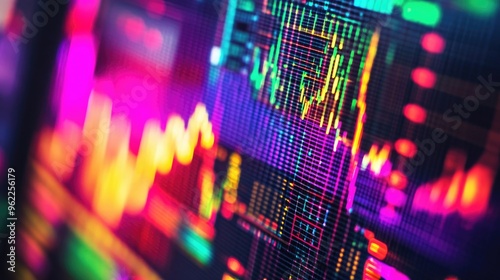 Wallpaper Mural Close-up of a digital oscilloscope screen displaying vibrant electrical waveforms and signal patterns Torontodigital.ca