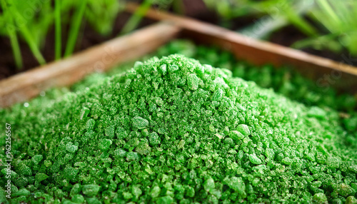 Green sand or glauconite, natural mineral used in gardening. photo