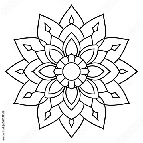 Mandala Line Art Vector Design