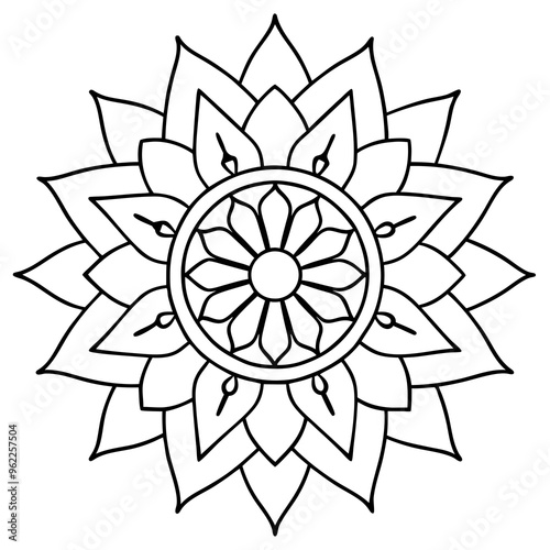 Mandala Line Art Vector Design