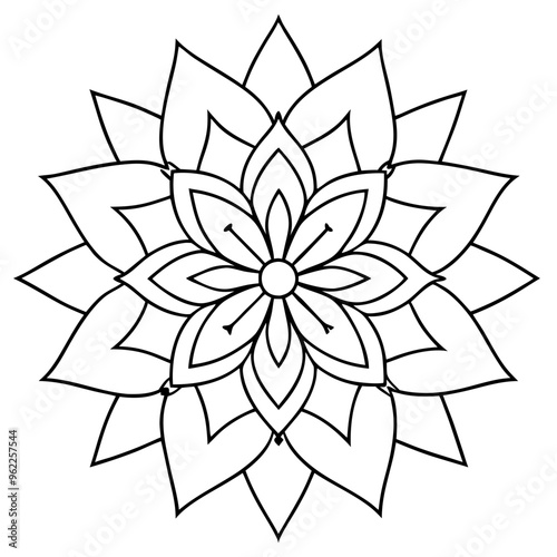 Mandala Line Art Vector Design