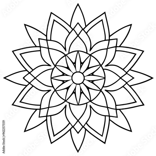 Mandala Line Art Vector Design