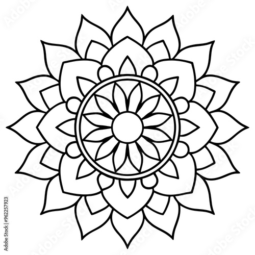 Mandala Line Art Vector Design