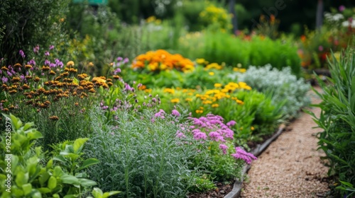 Beautiful Flower Garden Path with Gravel