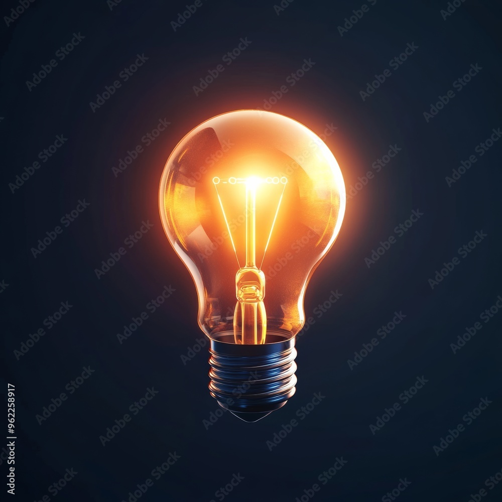 A bright light bulb icon with a glowing effect, representing bright ideas and innovation in technology A bright light bulb icon with a glowing effect, representing bright ideas and innovation in technology
