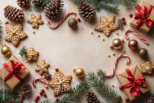 christmas background with christmas decorations