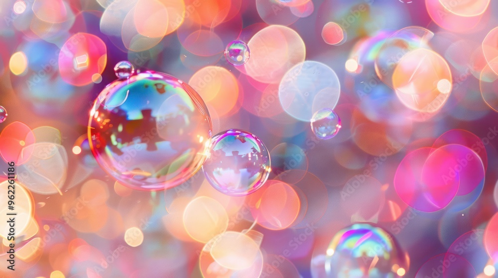Colorful Abstract Soap Bubbles with Bokeh Colorful Abstract Soap Bubbles with Bokeh