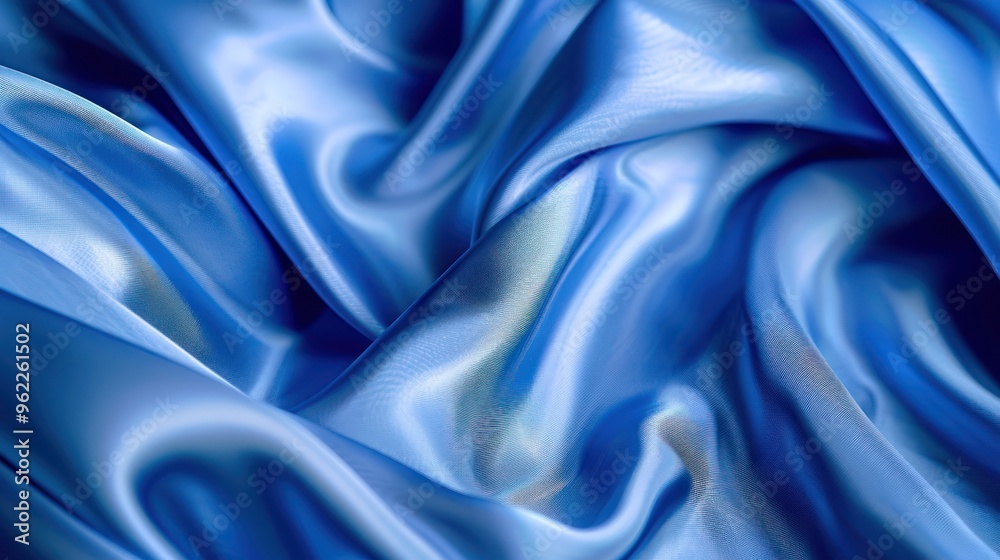 Fototapeta premium Blue Satin Fabric Texture