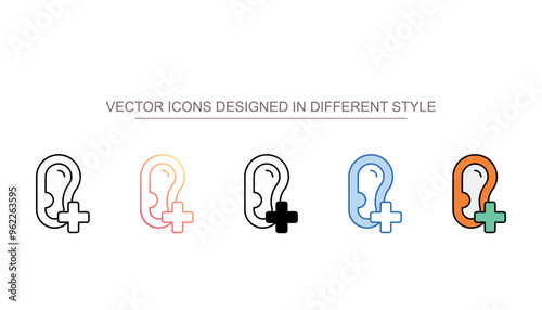 Ear Care icon design with white background stock illustration