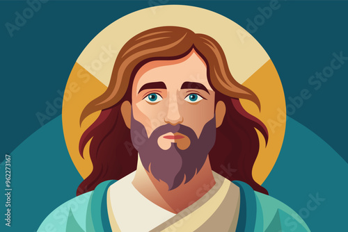 Jesus Christ Portrait Illustration, Christian Art