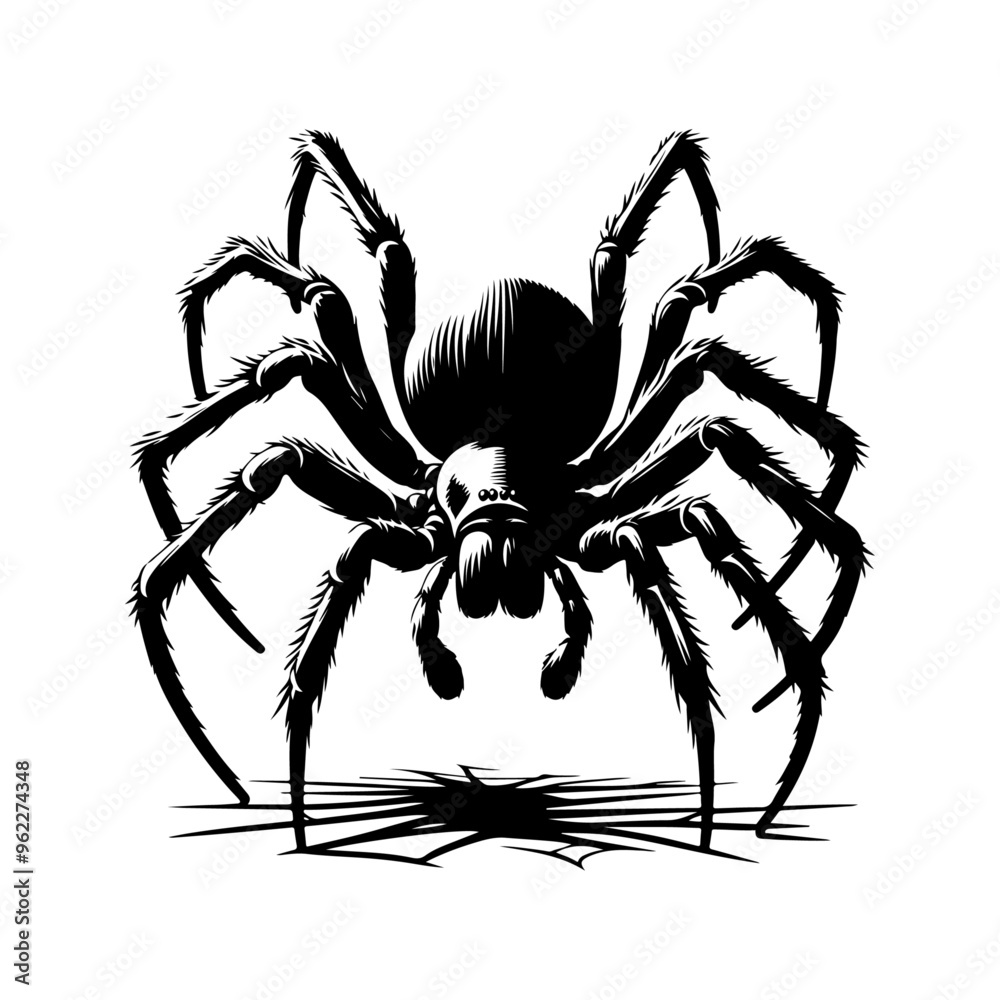 Arachnophobia Alert Spider Stock Vector Silhouettes Arachnophobia Alert Spider Stock Vector Silhouettes