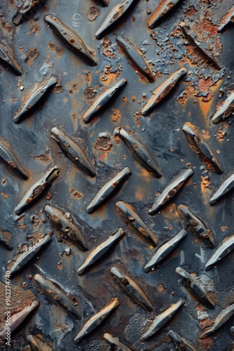 Rusty steel diamond plate texture 