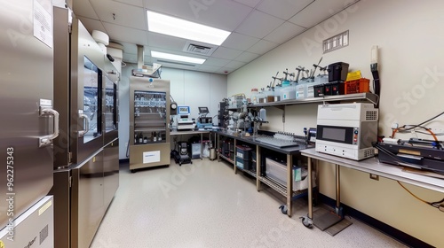 Laboratory Room with Stainless Steel Equipment