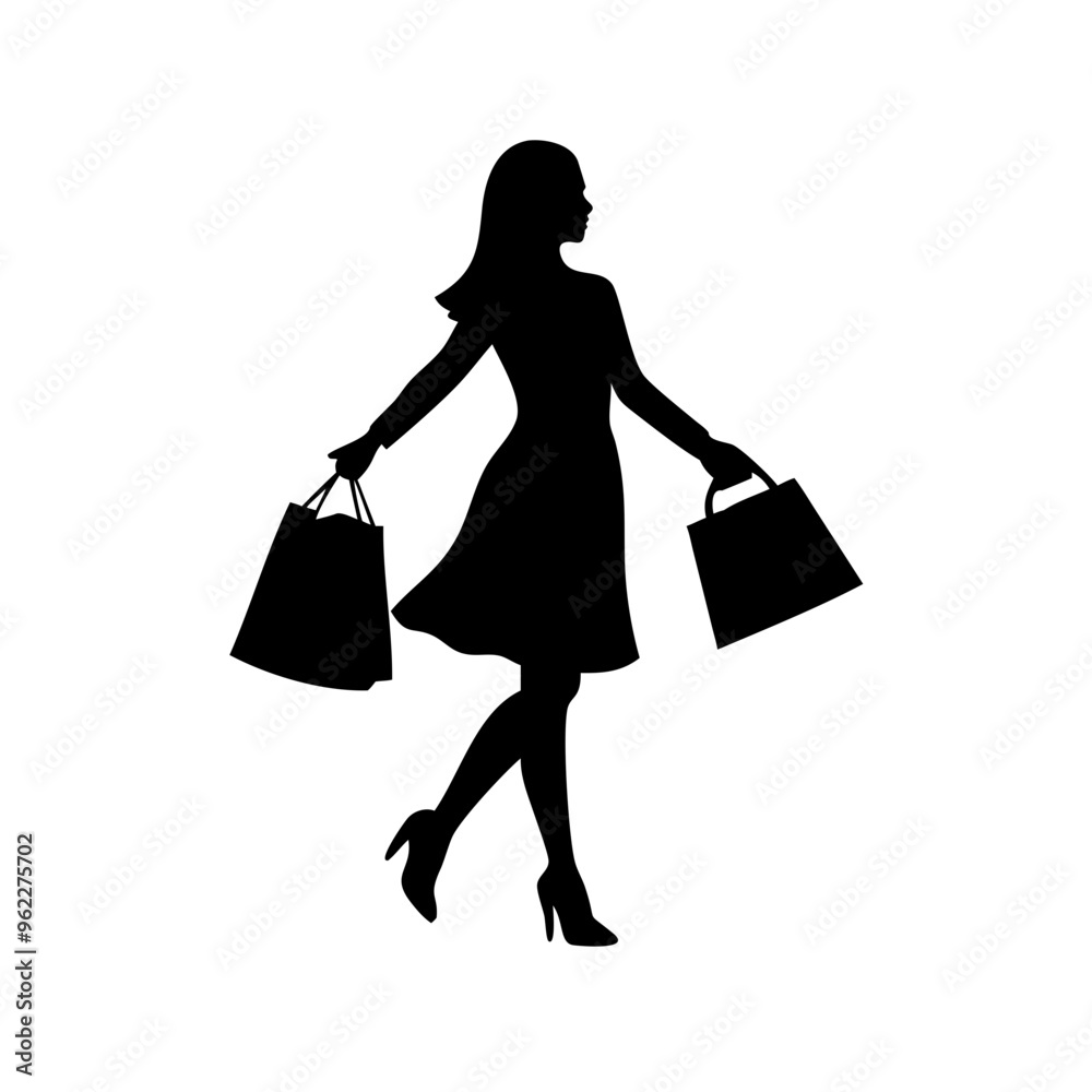 silhouette of a woman with shopping bags vector svg black friday svg silhouette of a woman with shopping bags vector svg black friday svg