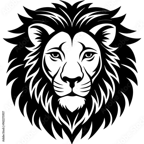 Lion Head Black Silhouette Design