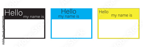 name badge template. hello my name is blank template. set of hello my name is , sticker .Graffiti tag background eps 10.