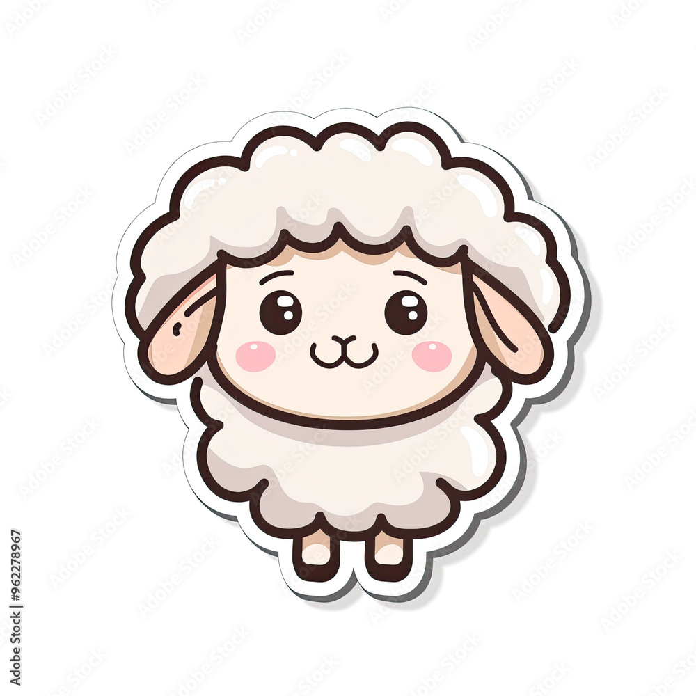 Beautiful Colored Stickers with Sheep Design, Cute Farm Animal Graphic Resource for Creative Project, Ai Generative