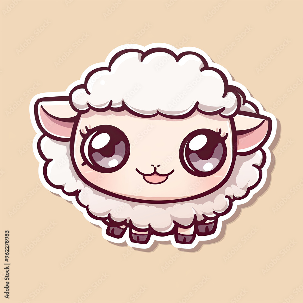 Beautiful Colored Stickers with Sheep Design, Cute Farm Animal Graphic Resource for Creative Project, Ai Generative