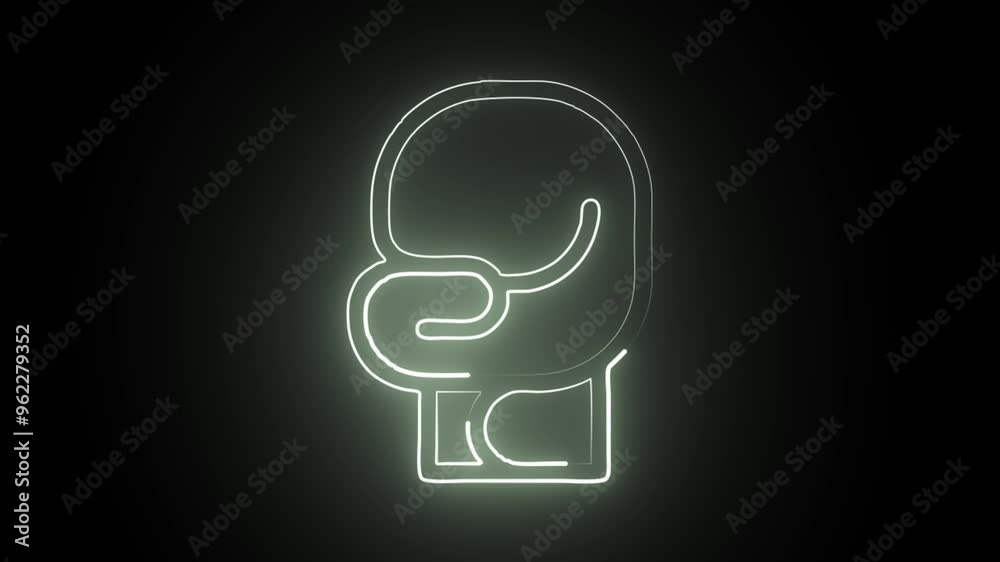 Glowing neon line Boxing glove icon isolated on black background. 4K Video motion graphic animation Glowing neon line Boxing glove icon isolated on black background. 4K Video motion graphic animation