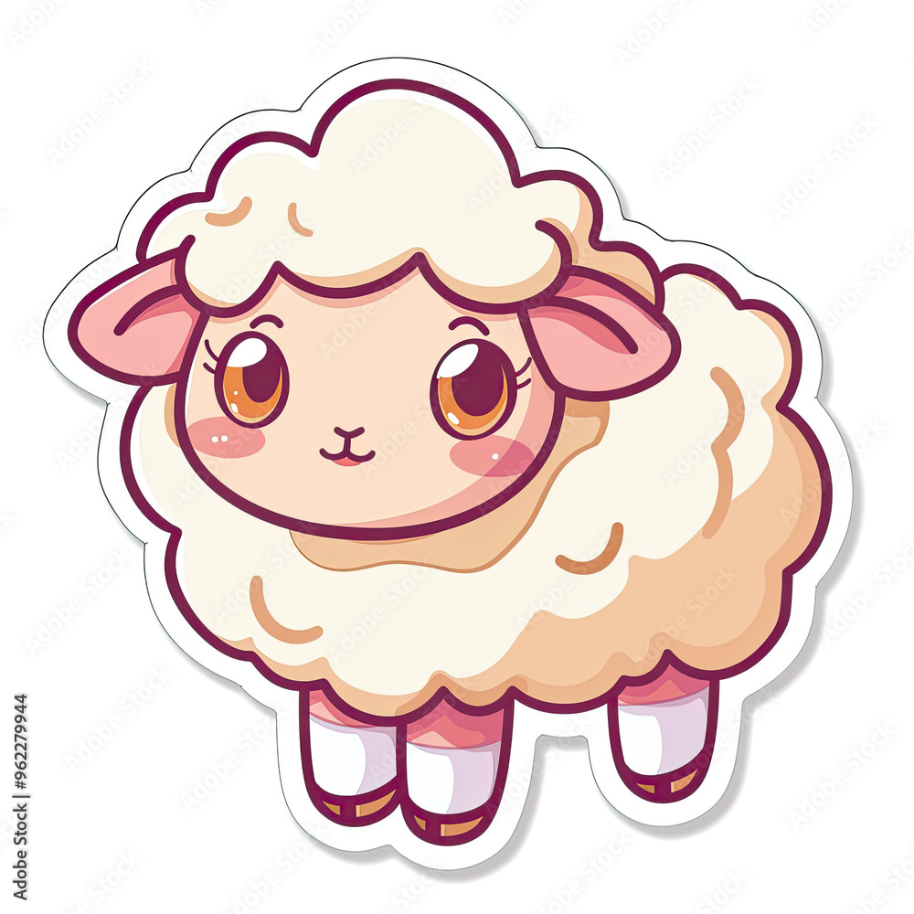 Beautiful Colored Stickers with Sheep Design, Cute Farm Animal Graphic Resource for Creative Project, Ai Generative Beautiful Colored Stickers with Sheep Design, Cute Farm Animal Graphic Resource for Creative Project, Ai Generative