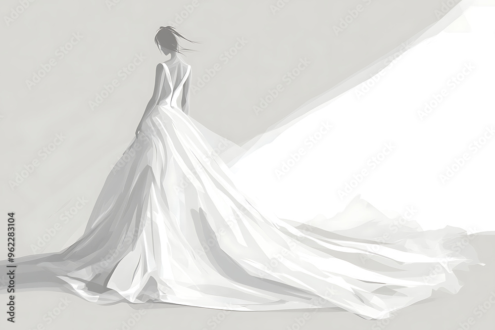 Woman with Abstract Butterfly Dress. Style Beauty Ink Art. Fashion Background Woman with Abstract Butterfly Dress. Style Beauty Ink Art. Fashion Background