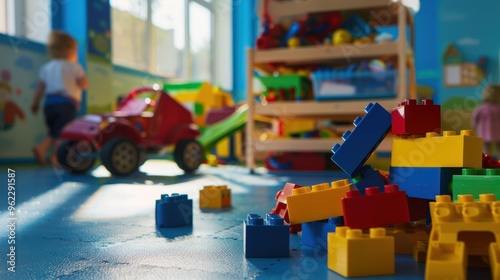 Wallpaper Mural Colorful Toy Blocks in a Playroom Torontodigital.ca