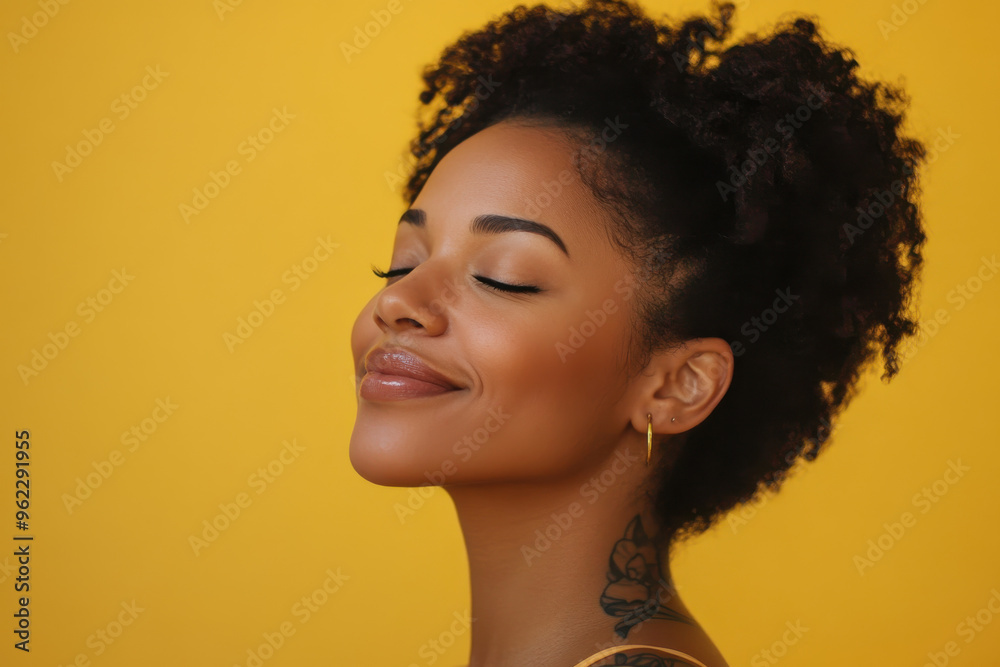 a close up of a black woman's face a close up of a black woman's face