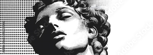 Abstract Hades with Pointillist Halftone Stipple Effect