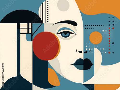 Abstract Modern Bauhaus Poster - Minimal Swiss Retro