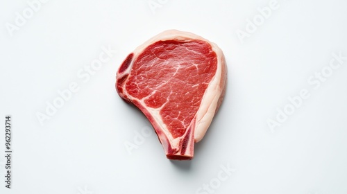 Raw Ribeye Steak Isolated on White Background photo