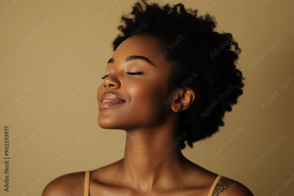 a close up of a black woman's face a close up of a black woman's face