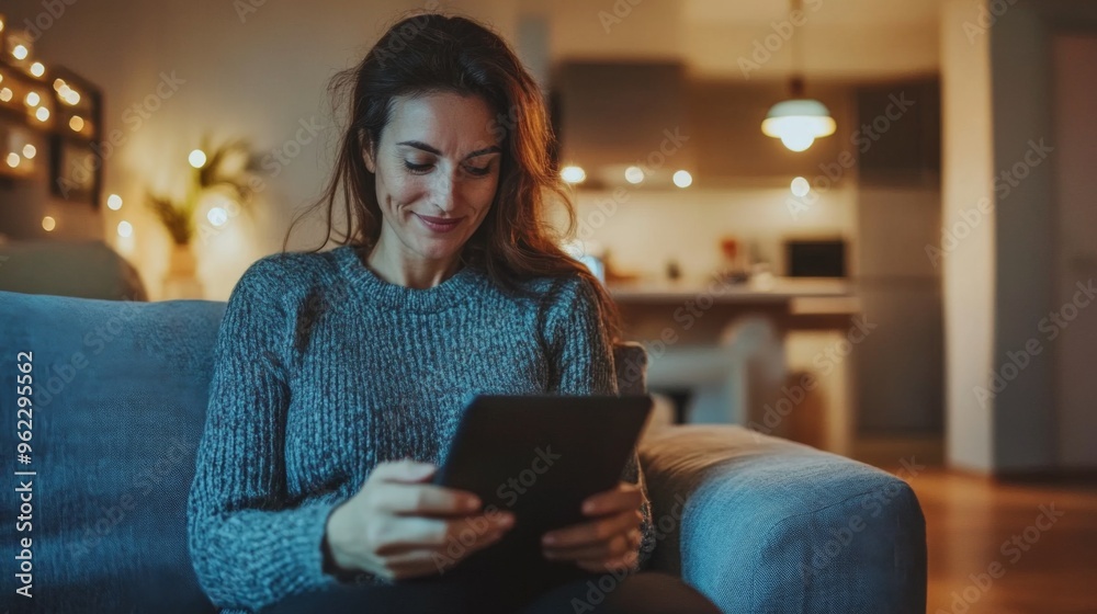Cozy Evening with Tablet Cozy Evening with Tablet