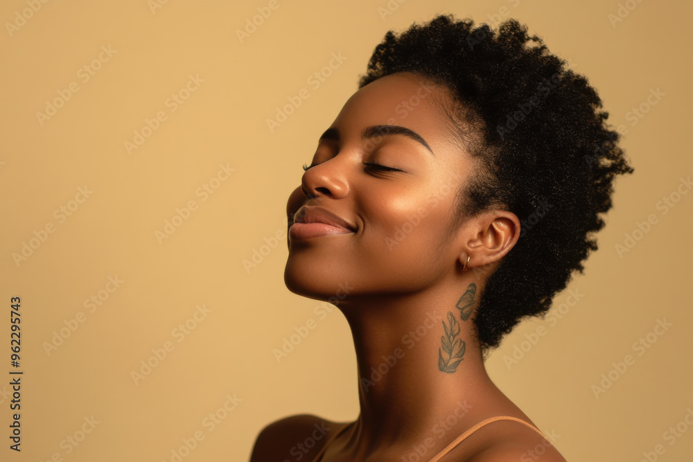 a close up of a black woman's face