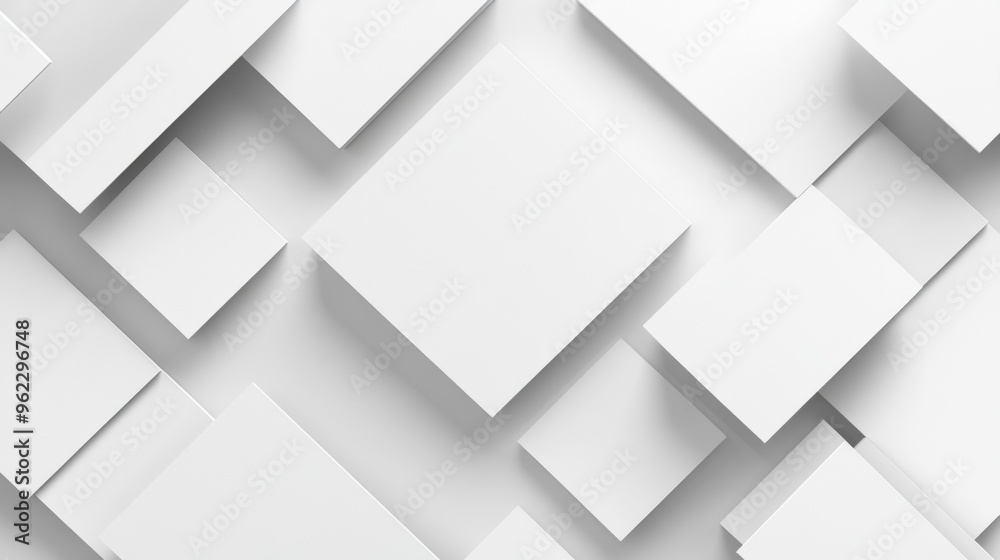 Obraz premium Abstract White Geometric Shapes