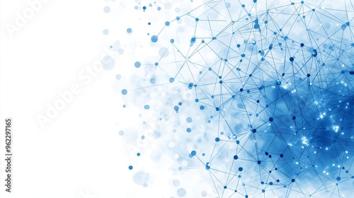 A light blue abstract background featuring a soft network grid with digital connections and circular patterns, ideal for technology themes