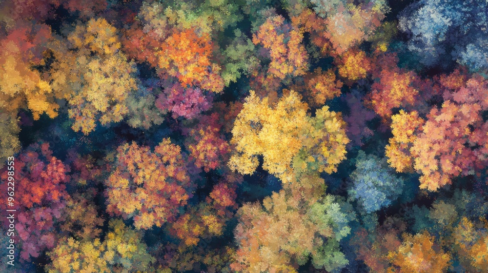 Aerial View of Vibrant Autumn Foliage Aerial View of Vibrant Autumn Foliage