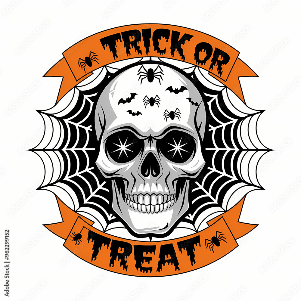 Trick Or Treat Halloween T-Shirt Design, skull, vector, tattoo, halloween, death, skeleton, illustration, design, symbol, pirate, head, bone, dead, sign, art, evil, danger, horror, gothic, scary, icon Trick Or Treat Halloween T-Shirt Design, skull, vector, tattoo, halloween, death, skeleton, illustration, design, symbol, pirate, head, bone, dead, sign, art, evil, danger, horror, gothic, scary, icon