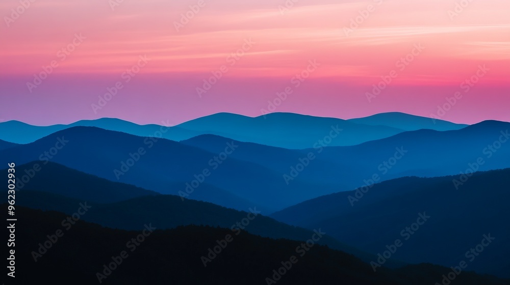 Serene Mountain Horizon at Dusk Serene Mountain Horizon at Dusk