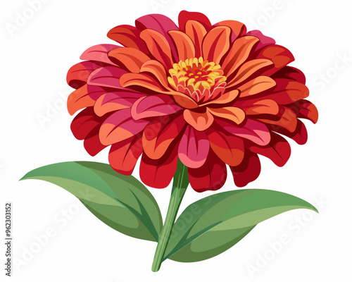 zinnia flower vector illustration on a white background