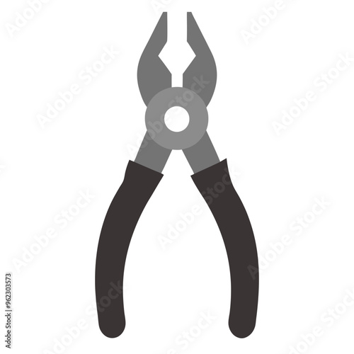 Illustration of a pair of pliers with black handles photo
