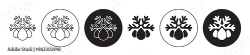 Defrost vector icon set black filled and outlined style. photo