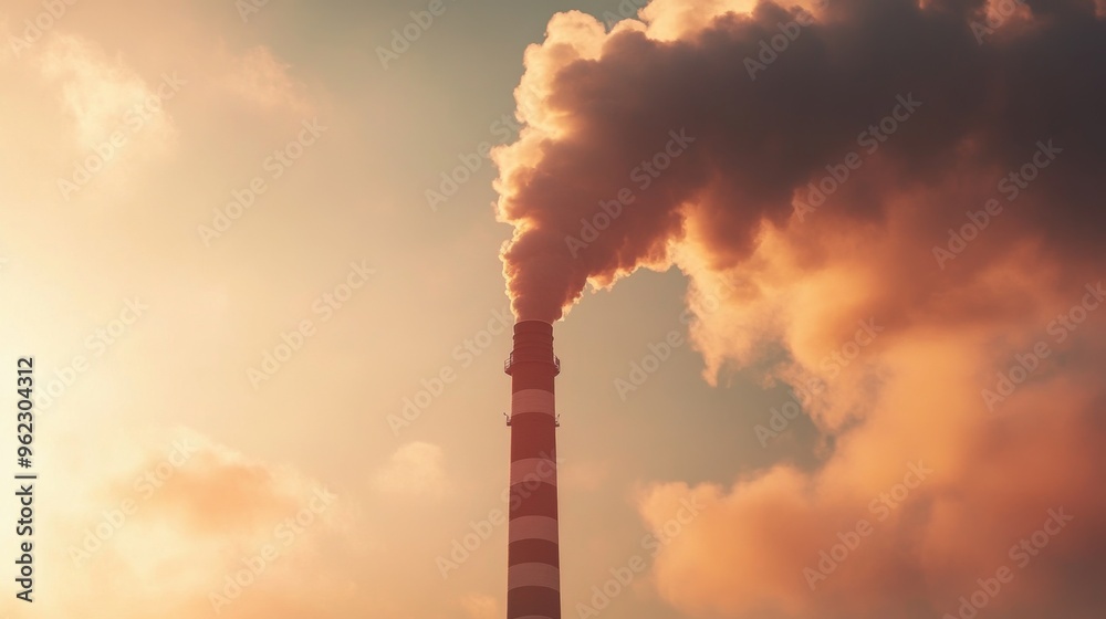 Industrial Emission at Sunset Industrial Emission at Sunset