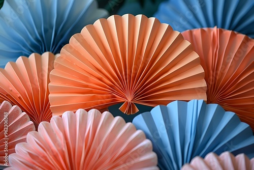 a group of paper fan shapes.  photo